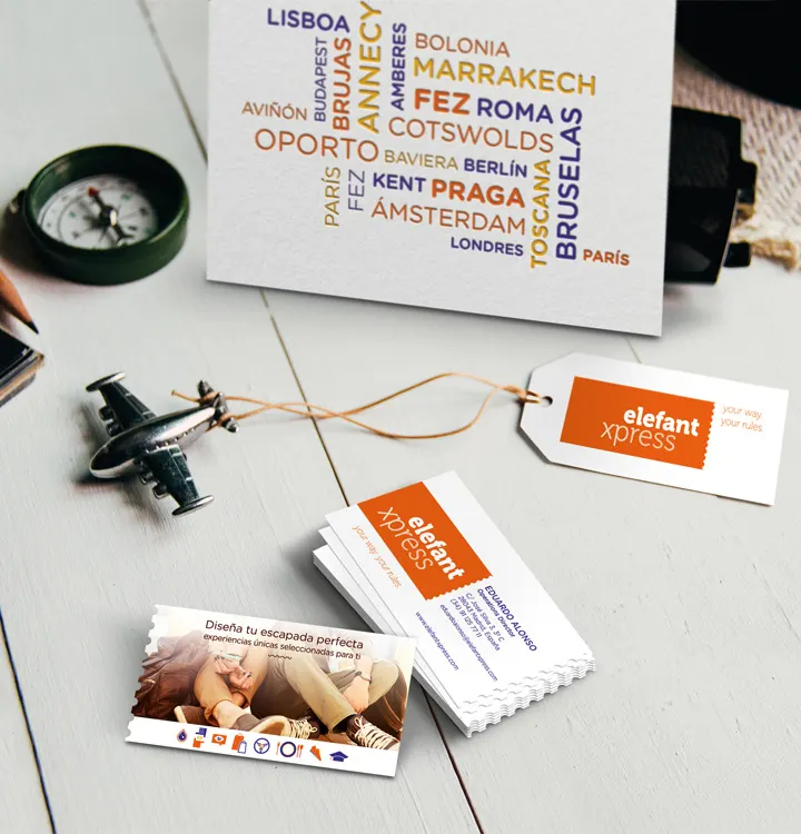 tarjetas visita elefant travel