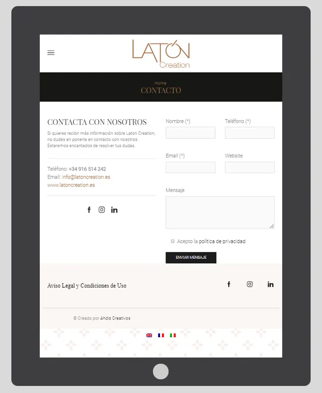 plataforma web laton creation