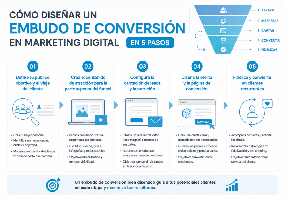 Cómo crear un embudo de conversión en marketing digital